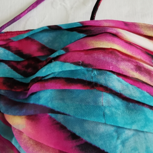 Betsy & Adam Multi Colored Maxi Gown Size 6 - Picture 11 of 11